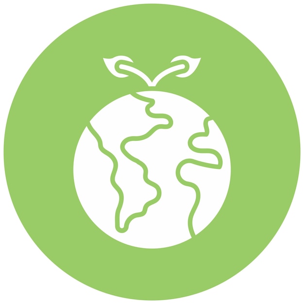 Diseño vectorial Estilo del icono del planeta verde