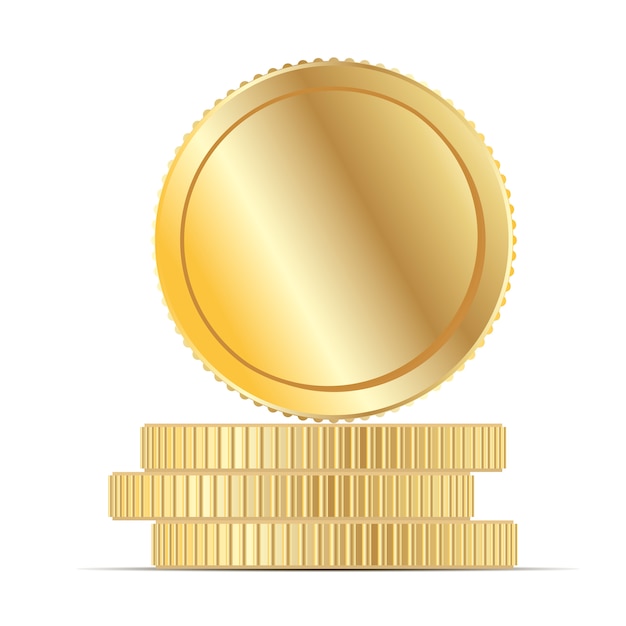 Vector ejemplo plano del vector de la pila del dinero de la moneda de oro.