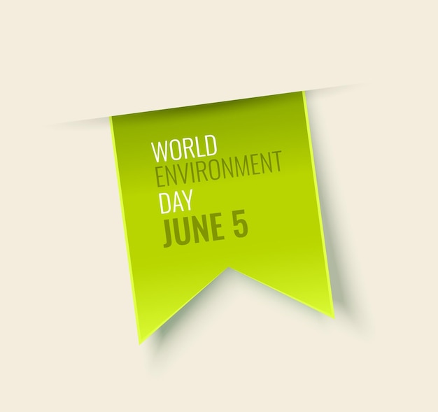 Etiqueta verde del día del medio ambiente aislada en blanco