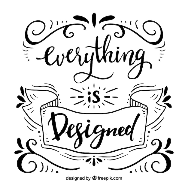 Vector fondo de cita de diseño gráfico con lettering y ornamentos