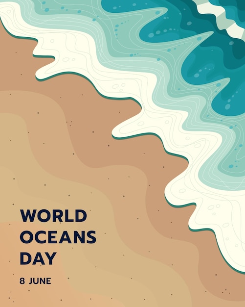 Vector fondo de diseño del día mundial del océano