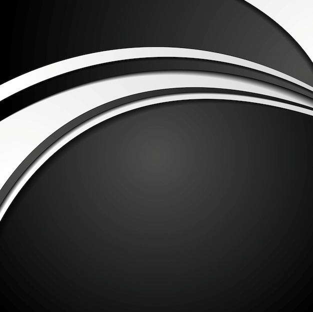 Vector fondo ondulado corporativo abstracto blanco y negro