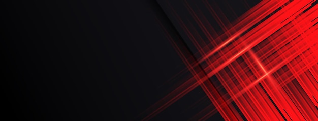 Vector fondo de movimiento de forma de líneas negras y rojas geométricas abstractas ilustración vectorial