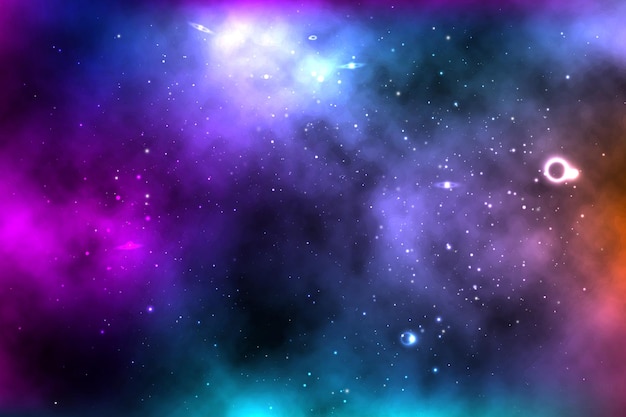 Vector fondo vectorial de un espacio infinito con estrellas galaxias nebulosas