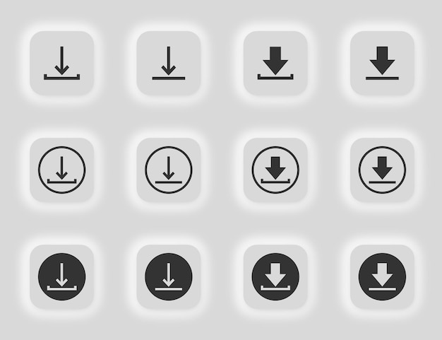 Vector icono de descarga símbolo de botón de aplicación vector de carga de signo