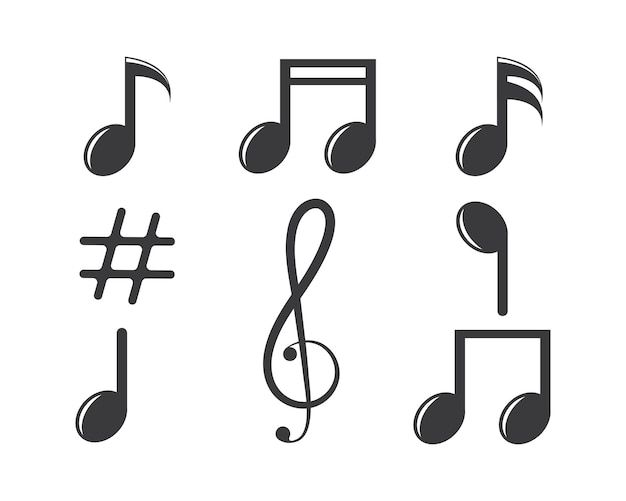 Vector icono de ilustración de vector de nota musical