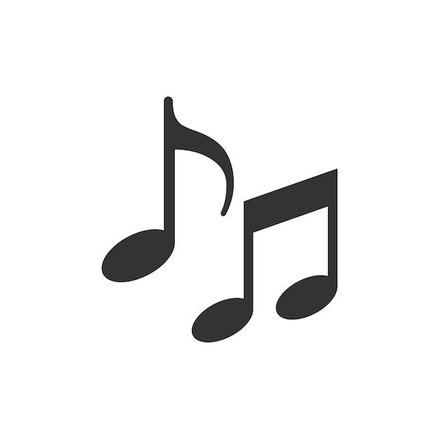 Vector icono de notas musicales en blanco y negro