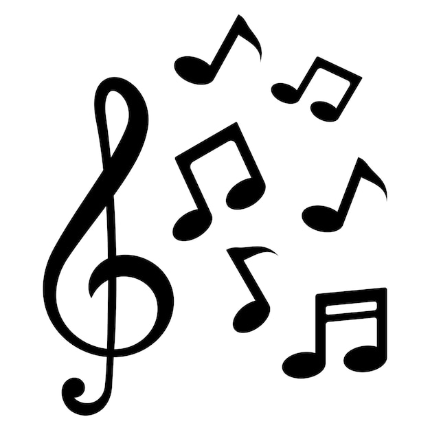 Vector icono de notas musicales