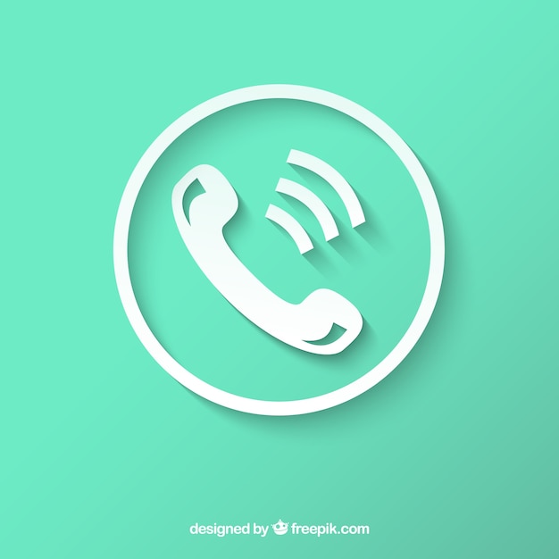 Vector icono de teléfono de color blanco