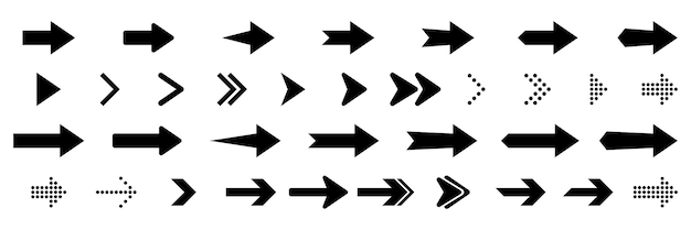 Vector iconos de la colección de flechas ilustración vectorial
