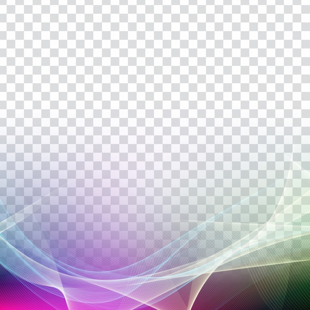 Vector onda colorida abstracta elegante fondo transparente