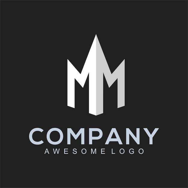 Línea de plantilla de diseño de logotipo de letra M