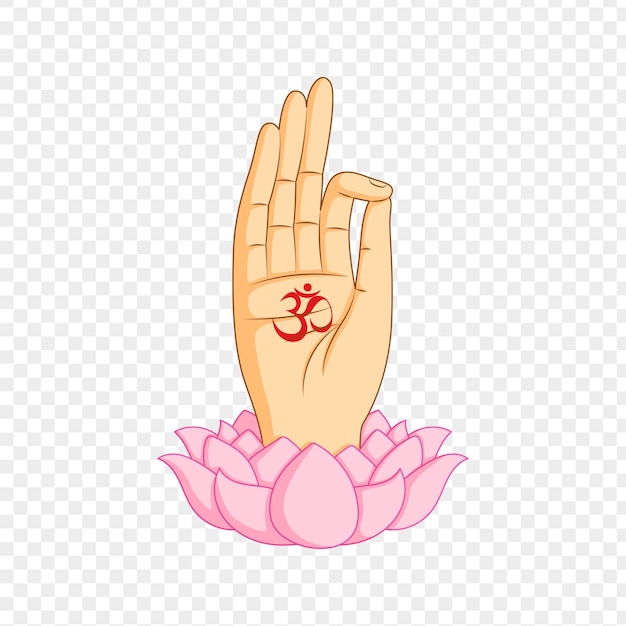 Vector la postura de la mano de mahavir en el loto con un fondo transparente