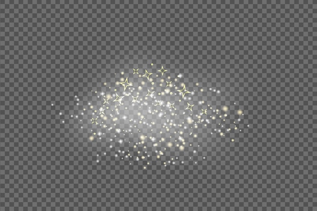 Vector partículas de polvo de estrellas mágicas brillantes explosión en el universo.