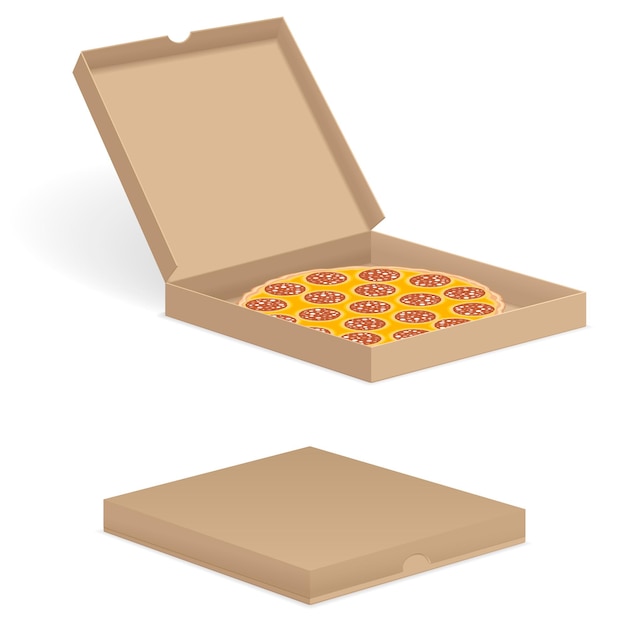 Vector pizza en caja