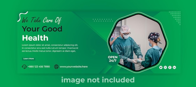 Vector plantilla de banner web de portada de facebook de portada de redes sociales de atención médica dental