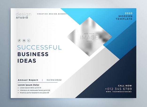 Vector presentación de plantilla de flyer de folleto de negocios azul moderno