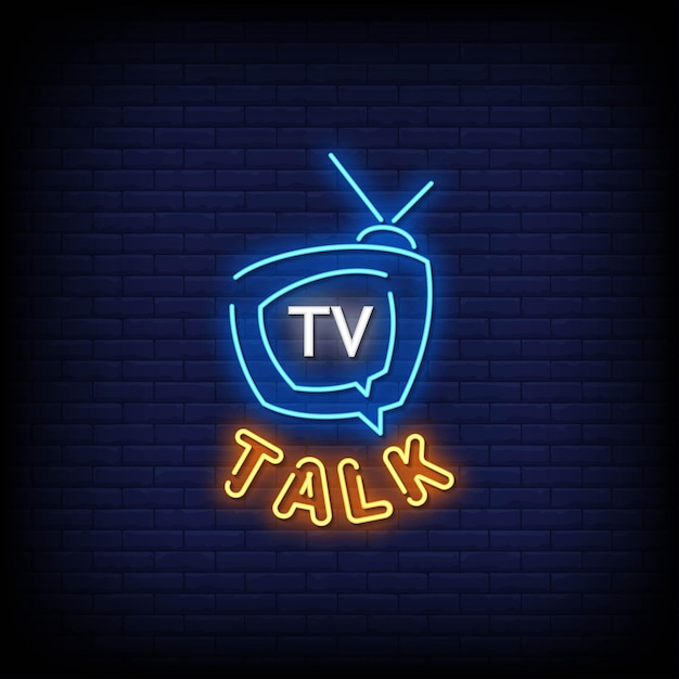 Texto de estilo de letreros de neón del logotipo de conversación de TV