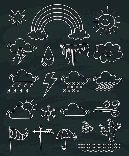 tiempo nublado doodle