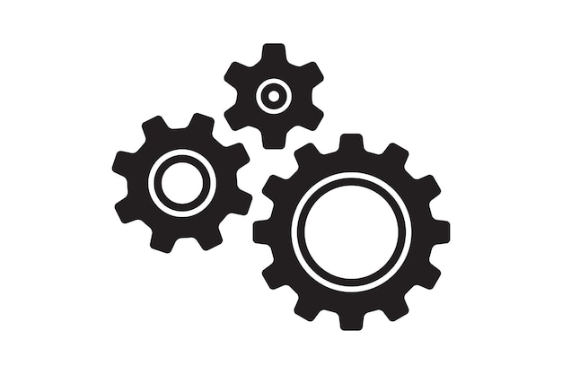 Vector vector de icono de configuración con elemento de engranaje de engranaje de trabajo símbolo de mecanismo cogweel