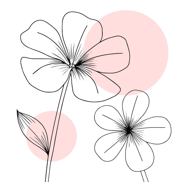 Vecteur gratuit contour de fleur simple design plat dessiné à la main