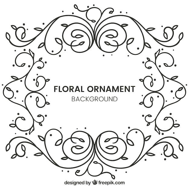 Vecteur gratuit contexte d'ornements floraux dessinés à la main
