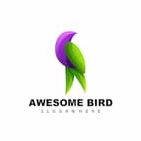 Vecteur gratuit dégradé de logo coloré oiseau
