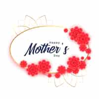 Vecteur gratuit fond de jour de mères heureux avec cadre fleur fond de jour de mères heureux avec cadre fleur