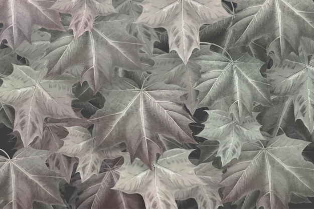 Fond à motifs de feuilles d'érable automne dessinés à la main