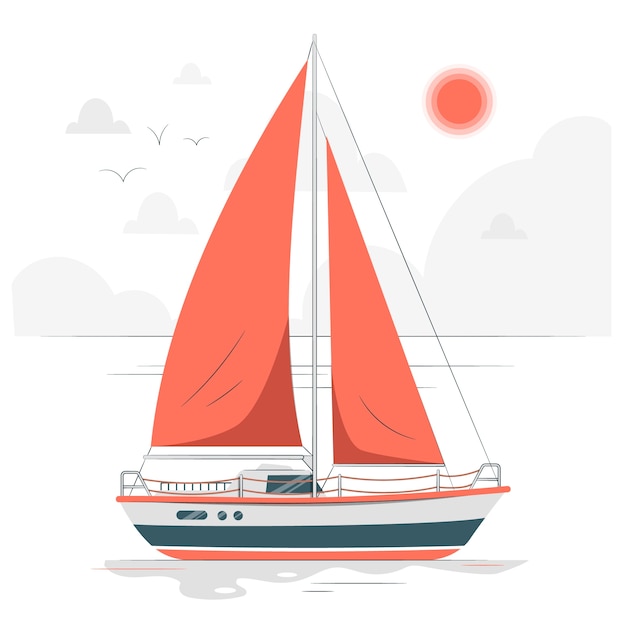 Vecteur gratuit illustration de concept de bateau à voile