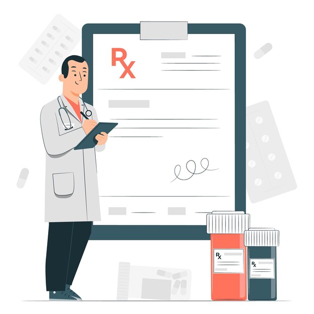 Illustration de concept de prescription médicale