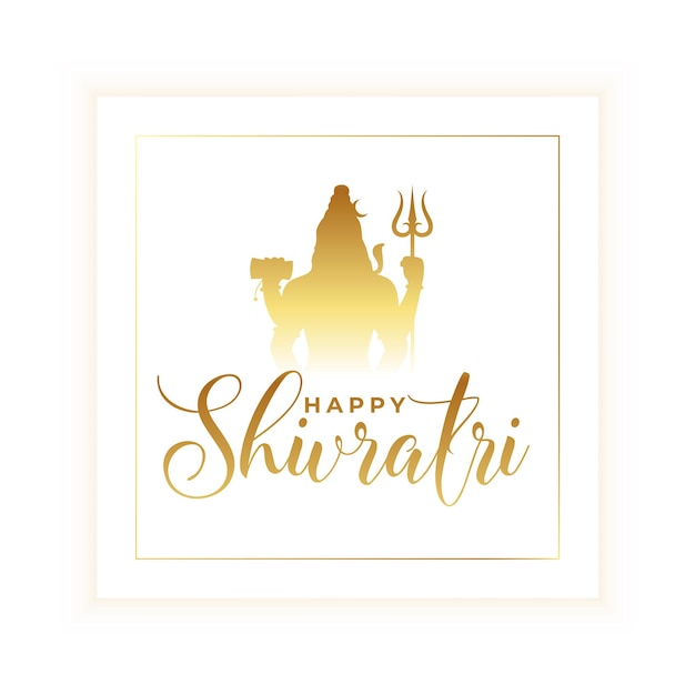 Vecteur gratuit joyeux maha shivratri carte de voeux dorée pour le festival hindou