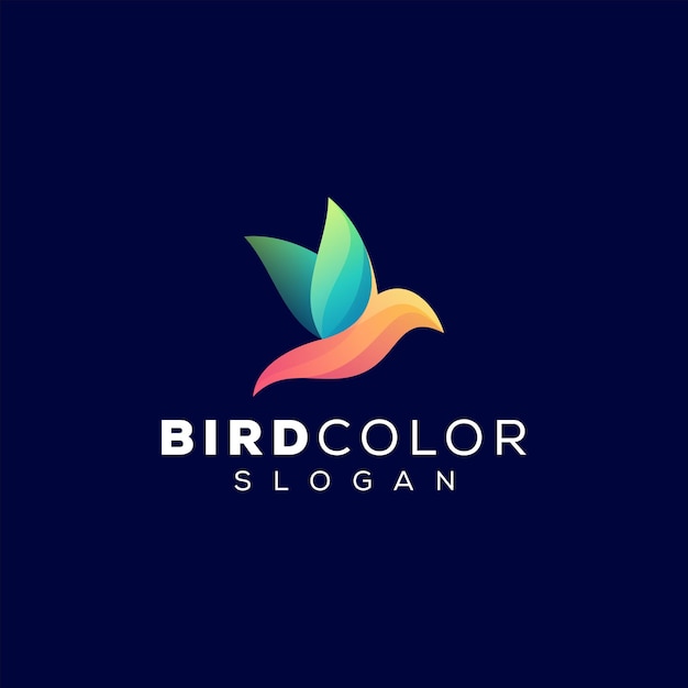 Vecteur création de logo dégradé de couleur oiseau