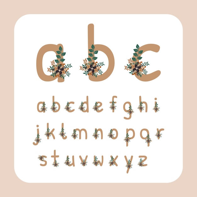 Ensemble de lettrage alphabet floral esthétique