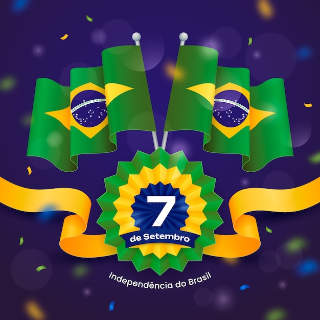 Vecteur illustration réaliste pour la célébration de la fête de l'indépendance brésilienne