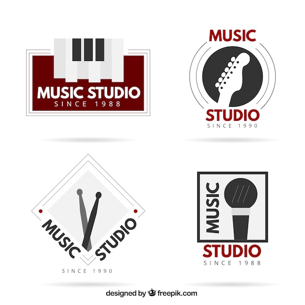 Vecteur logos élégants pour un studio de musique