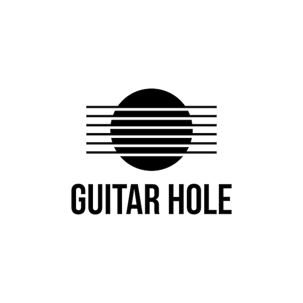 Vecteur modèle de conception de logo de trou de guitare
