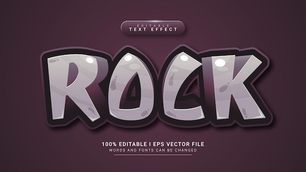 Modèle d'effet de style de texte Rock 3d