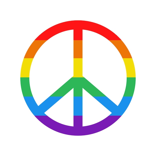 Vecteur symbole de paix lgbt vectoriel signe de paix à rayures arc-en-ciel mois de la fierté lgbtq