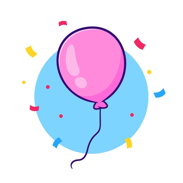 Niedliche Geburtstags-Ballon-Party-Cartoon-Vektor-Symbol-Illustration, Feiertags-Objekt-Symbol-Konzept isoliert