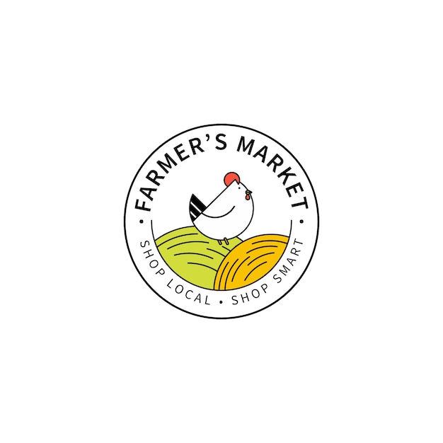 Bauernmarkt-Logo im flachen Design
