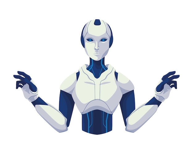 Kostenloser Vektor eine technologie roboter cyborg illustration
