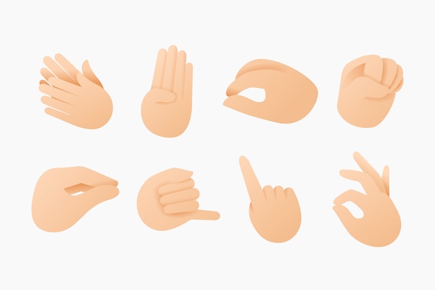 Kostenloser Vektor emoji-händeelement mit farbverlauf