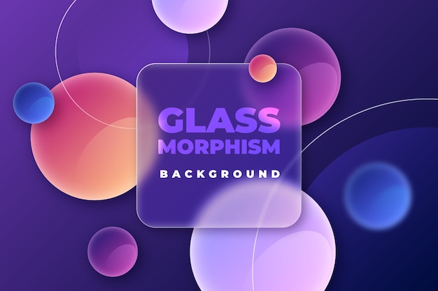 Kostenloser Vektor glasmorphismus-hintergrund mit farbverlauf