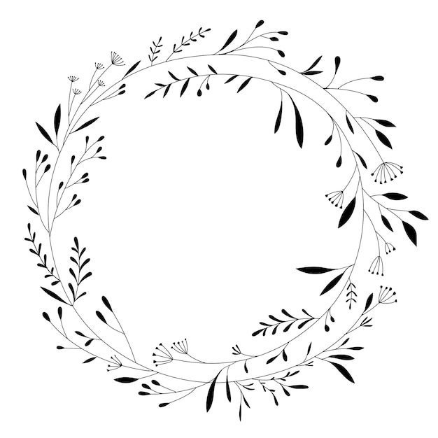 Kostenloser Vektor hand gezeichnet floral frame
