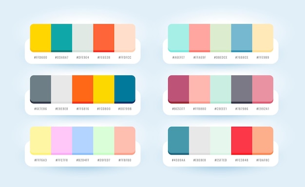 Kostenloser Vektor sammlung farbpalette abstraktes banner für moderne textur