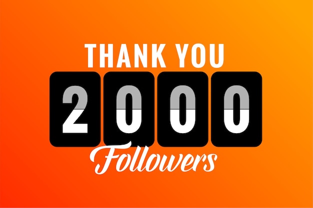 Vielen Dank an 2000 Social Media Follower und Abonnenten Vorlage