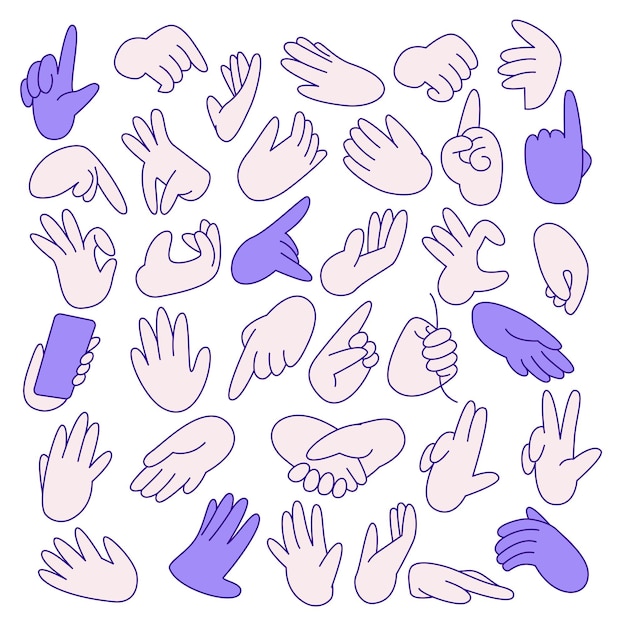 Vektor handpositionen und gesten