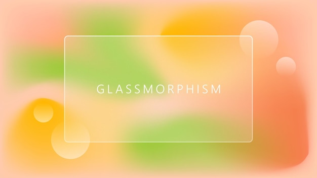 Vektor horizontales banner mit gradientenglasmorphismus