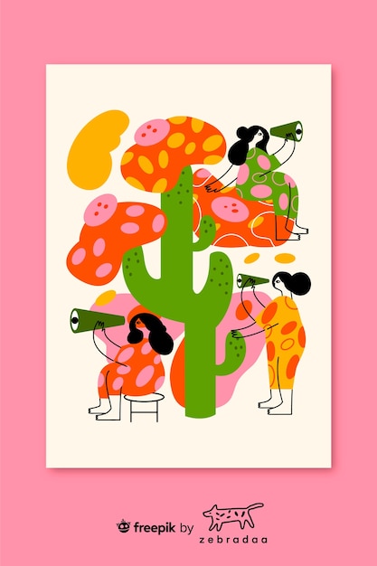 Illustration von Frauen mit Ferngläsern